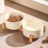 Black Ceramic Anti-Tip Cat & Dog Food/Water Bowl