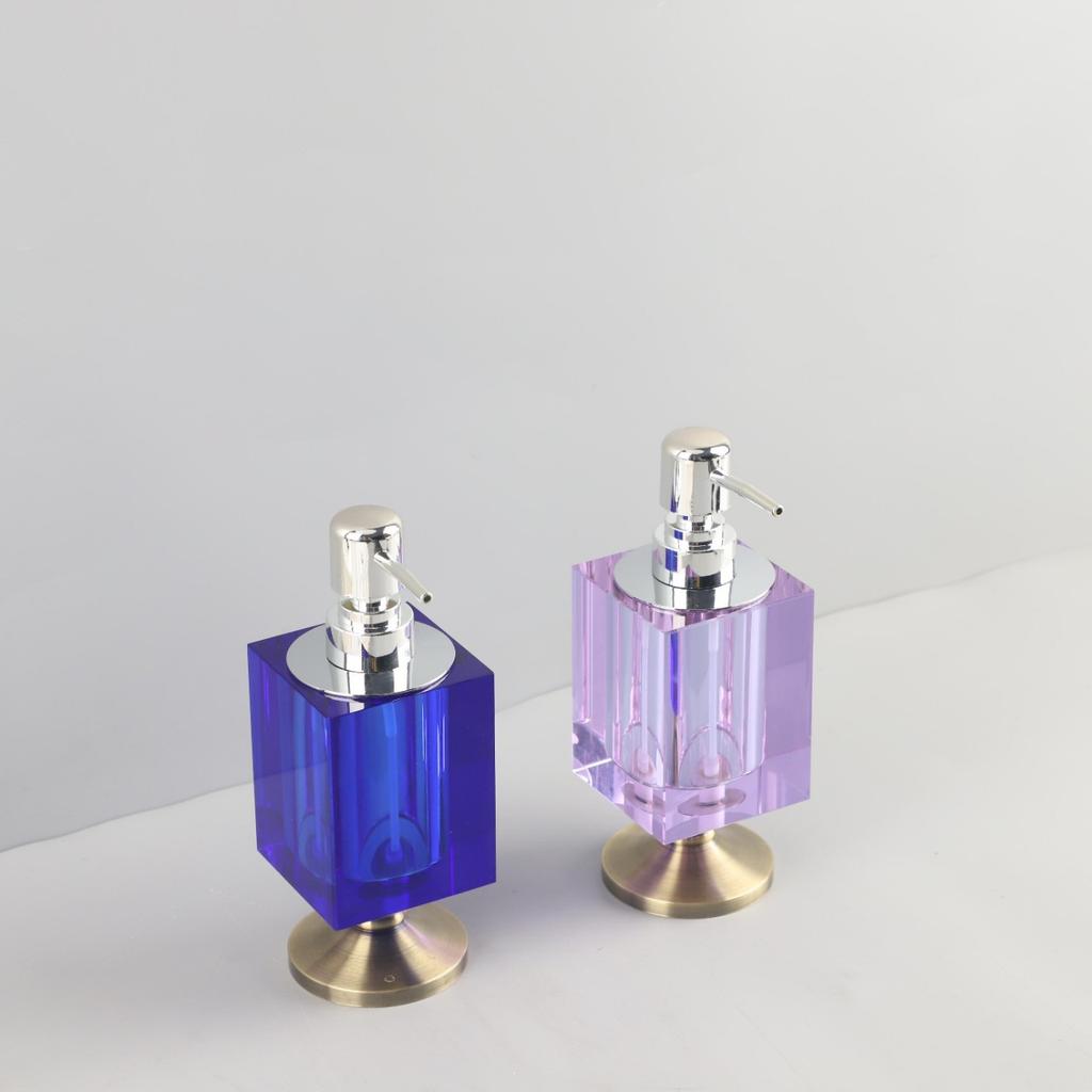 Crystal Glass Portable Soap Dispenser Modern Crystal Press Lotion Bottle Household Shampoo Empty Bottle Bathroom Accessories New