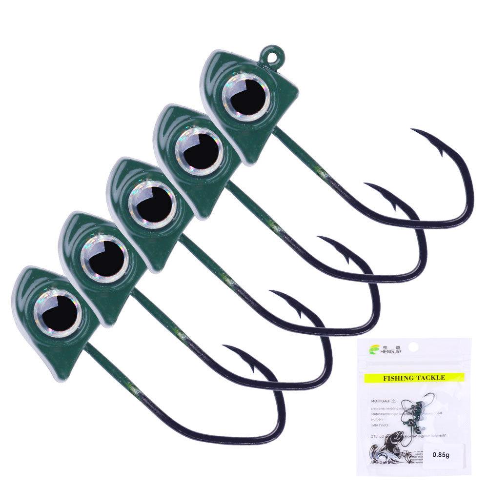 Micro Lure Jig Head HookTTail Soft Bait Set5PCSSmall-sized Mandarin Fish Special Fake Bait for Upturned Mouth