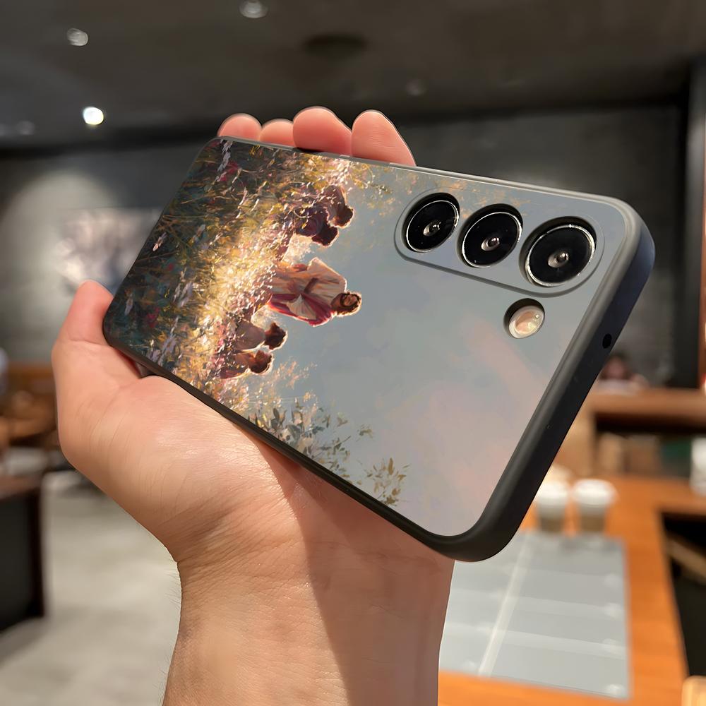 

Христианский религиозный чехол для телефона с изображением Иисуса для Samsung A56 A36 A26 A16 A15 A25 A35 A55 A14 A34 A24 A54 Черный мягкий чехол Samsung A35