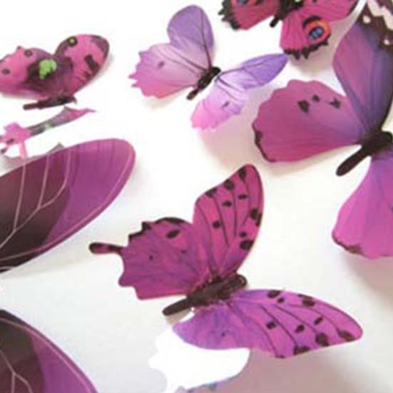 12Pcs Wall Decal Waterproof Vintage Decorative 3D Butterfly Wall Sticker for Diary