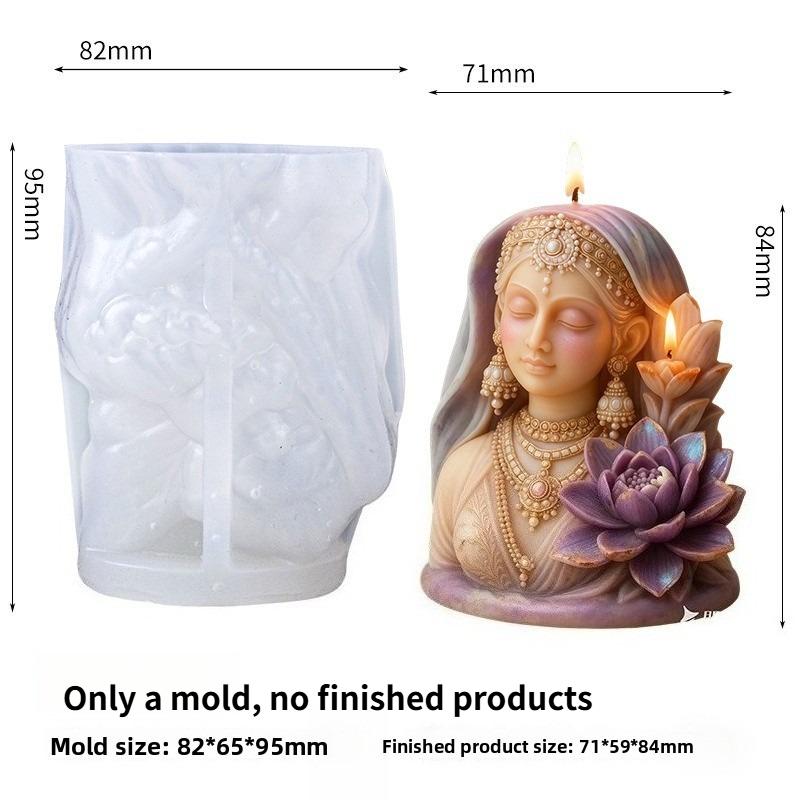 Lotus Silicone Mold 3D Stereo Figure DIY Silicone Mould for Aromatherapy Candle Gypsum Plaster Craft Making Supplies
