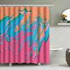 Modern Bathroom Shower Curtain with Vibrant Fluid Colors Pink Blue Green Orange Abstract Print Home Decor Waterproof Fabric