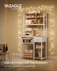 Kitchen Shelf with Sockets, Standing Shelf, 40 X 80 X 180.4 Cm, Baking Shelf, Adjustable Shelves, Fabric Drawer, 12 Hooks, Kitchen
