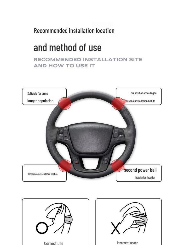 Universal Steering Wheel Assist Knob: Labor-Saving Metal Bearing for Single-Handed Car Control
