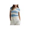 Polo Ralph Lauren Color Block Logo Button Slim Fit Short Sleeve Polo Shirt Women tops Light-Blue 211943043-011