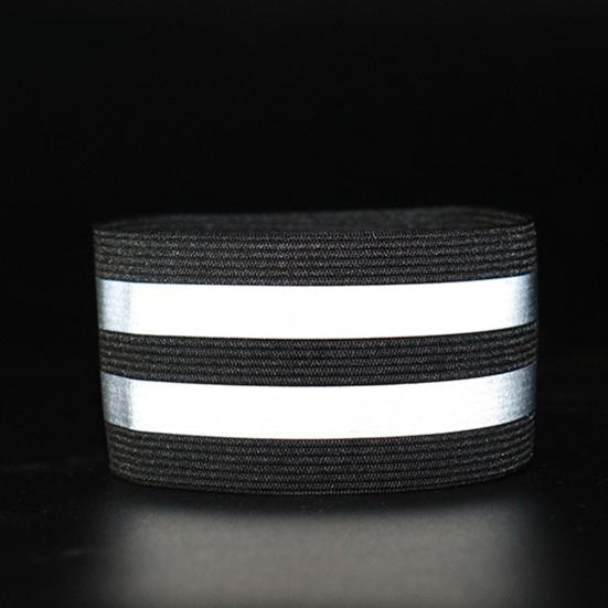 1 Pair Cycling Wristbands Reflective Strips Portable Extra Wide Stretchable Hand Leg Strap Riding Safety High Elastic Outdoor