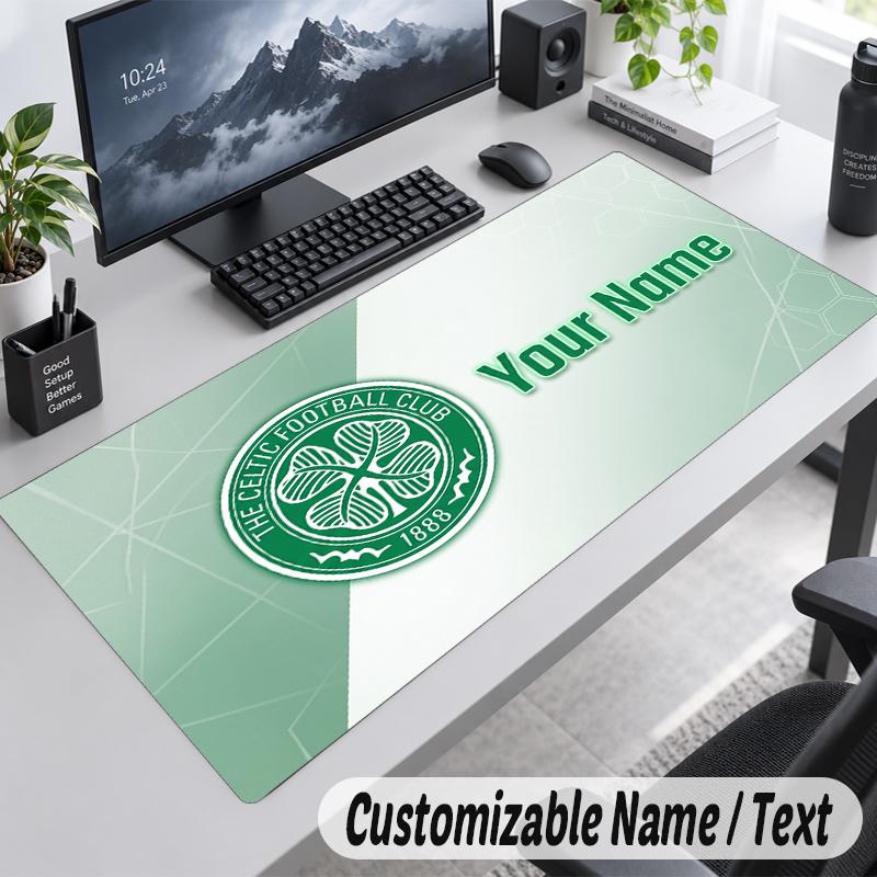 Custom Name Text Mouse Pad Celtic FC Personalized Desk Pad For Work And Gaming