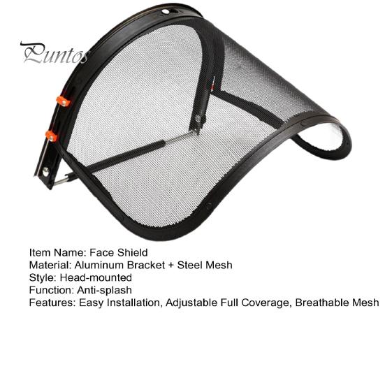 Gesichtsschutz aus Stahlgeflecht, Aluminiumrahmen, verstellbarer Gesichtsschutz mit vollständiger Abdeckung, Visier zum Schutz vor Schmutz und Spritzern für Gartenarbeit und Rasenmähen