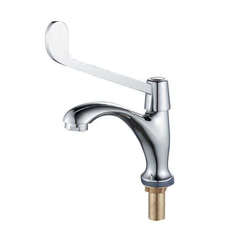 Hospital Lavatory Faucet Single Cold Long Handle Brass Chrome Basin Tap Hospital Tap Lap Faucet Public faucet