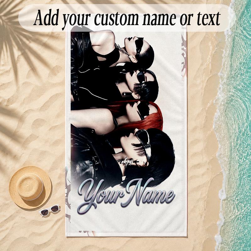 Beach Towelaespa Custom Name Text Personalized Soft Towel for Beach Pool Indoor Home Decor Gift
