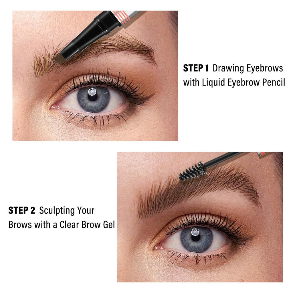 Boobeen Augenbrauenstift und Klarer Augenbrauen-Microblading-Augenbrauenstift und Klare Augenbrauen-Wimperntusche Natürliches Augenbrauen-Formgebungs-Definierungs-Kit 2-in-1 Gel, & Mascara, &