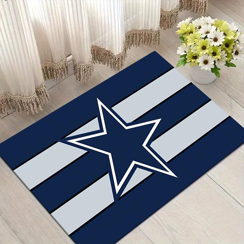 Cowboys Star Style Crystal Velvet Rug, Soft Anti‑Slip Crystal Velvet Carpet for Living Room Bedroom Home Decor