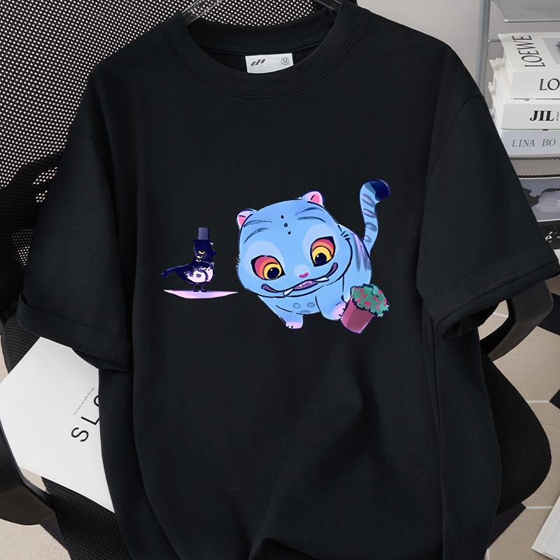 Kpop Korean Wave Witch Hunt Tiger Printed T-shirt Top Round Neck Short Sleeve 5980