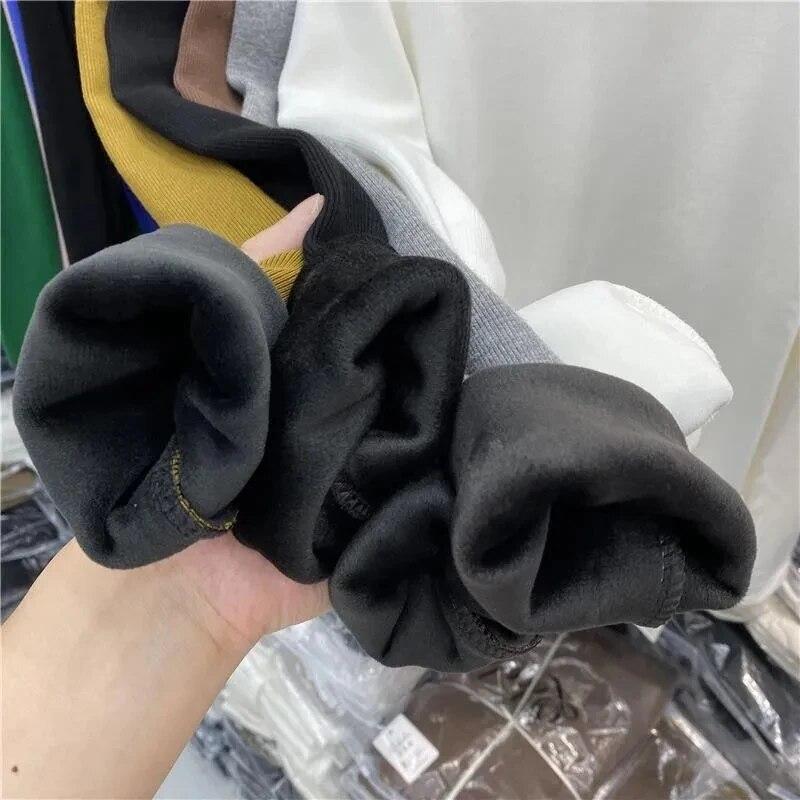 Tricotaj calduroase Camasa de baza cu guler ingrosat de pluș Pulover de dama Top subțire cu mânecă lungă Simplu Casual Nouă modă Toamnă Iarnă