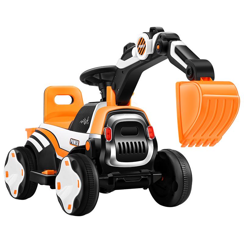 Children's Rideable Electric Excavator Toy Car with Music and Pedals
