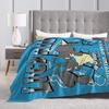 Pokemoned Lucario Type Fighting Steel Poster Blankets  Fuzzy Vintage Soft Throw Blankets for Home Decoration,