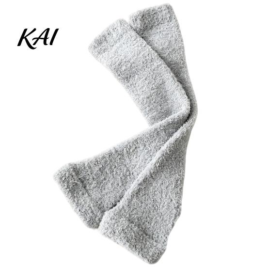 Thermal Velvet Leg Sleeves for Women Coral Fleece Warmers Women, Thickened Winter Knee High Comfortable Leggings Socks, Striped/Solid Color,