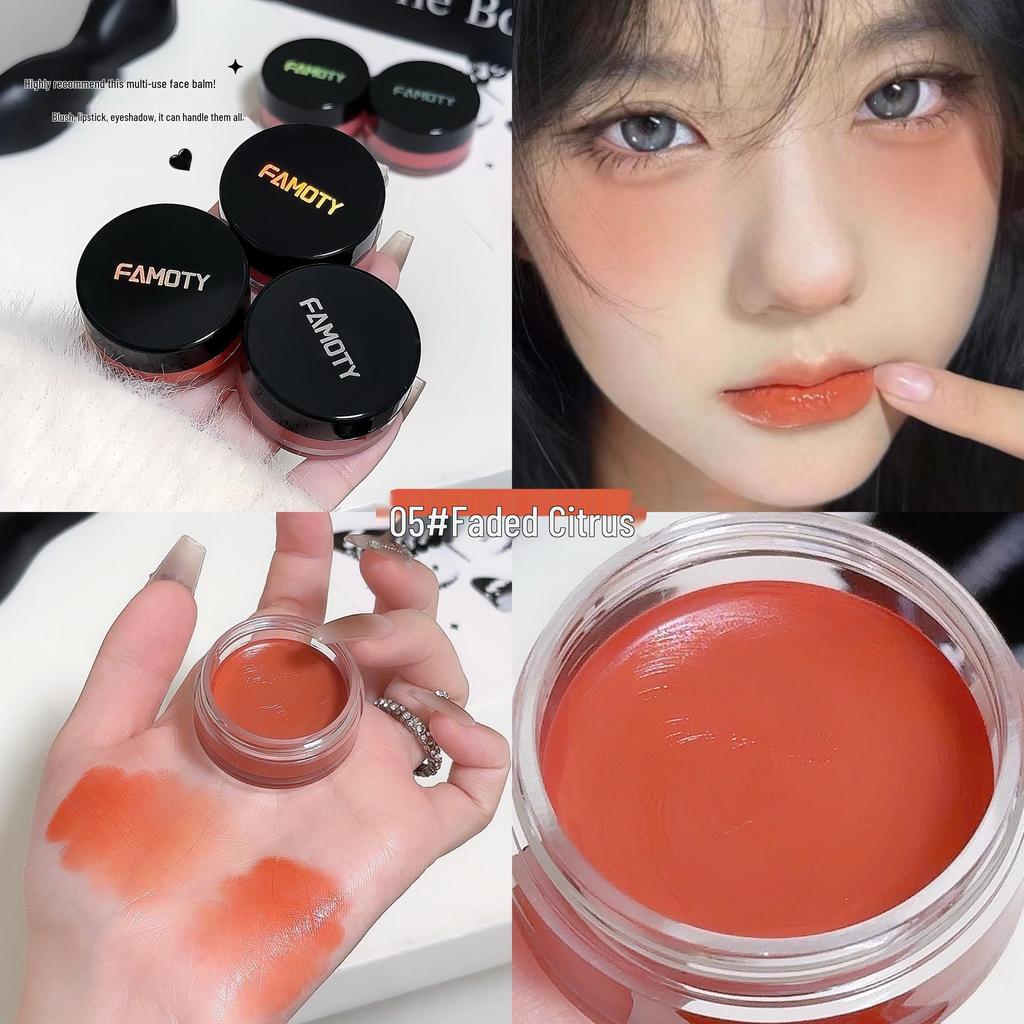 FAMOTY Multi-Use Blush & Lip Cream: Natural Sheer Highlighter for Universal Complexion Enhancement