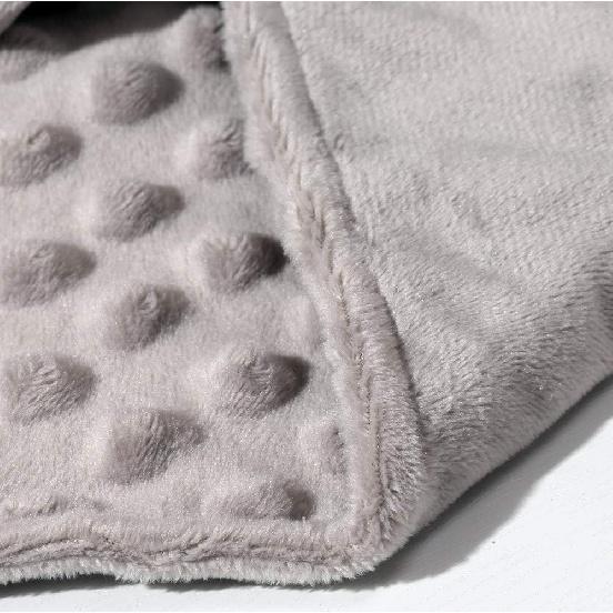 CREVENT Cozy Plush Baby Security Blanket Loveys for Baby Boys and Girls, Minky Dot Front + Sherpa Backing with Animal Head (Grey Elephant + Tag)