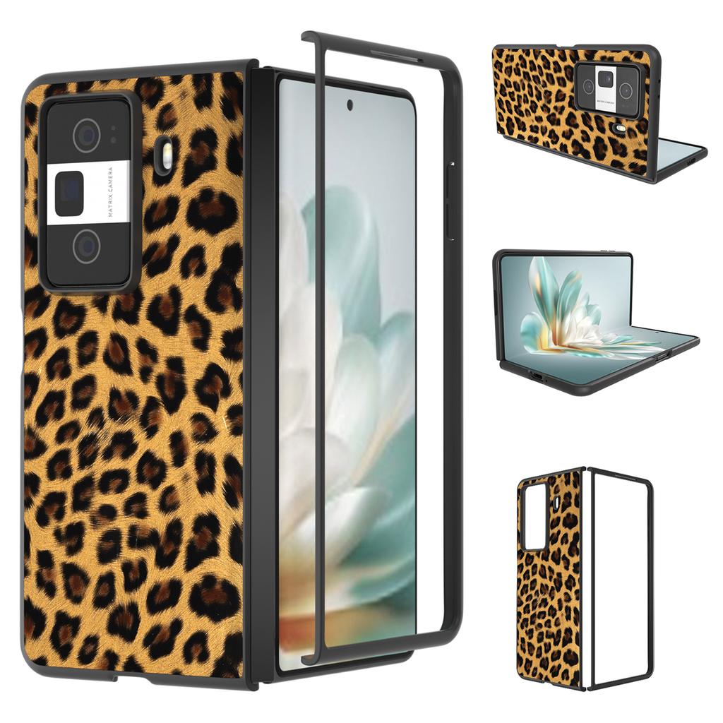For Honor Magic Vs3 5G Case Leopard Pattern Leather Coated PC Phone Cover