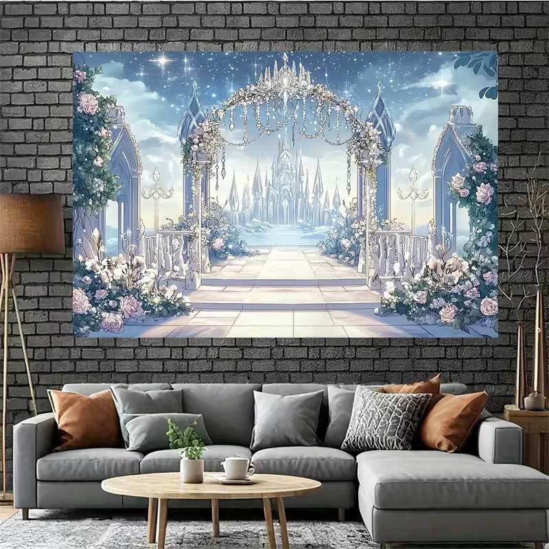 2D Ice Castle Fairy Tale Backdrop for Wedding & Engagement Parties