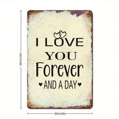 Tin Sign Love You Forever Vintage Farm Wall Art Decor