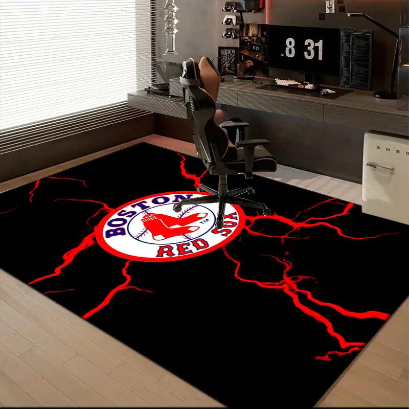 Boston Sox Hockey Floor Mat for Living Room, Game Rooms, Office, Bedroom, Office Floor Mat Playful Design, Christmas Fan Gifts