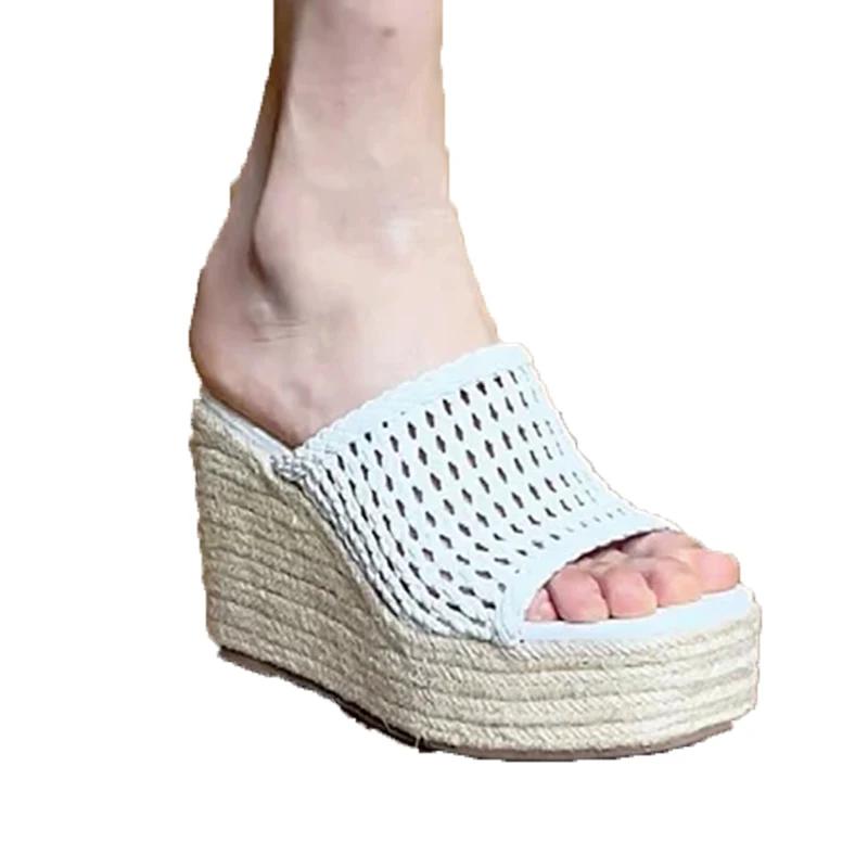 Fashion Wedges Women's Slippers High Heels Designer Shoes Fashion Woman Sandals 2025 New Summer Casual Flip Flops Cozy Zapatos De Mujer