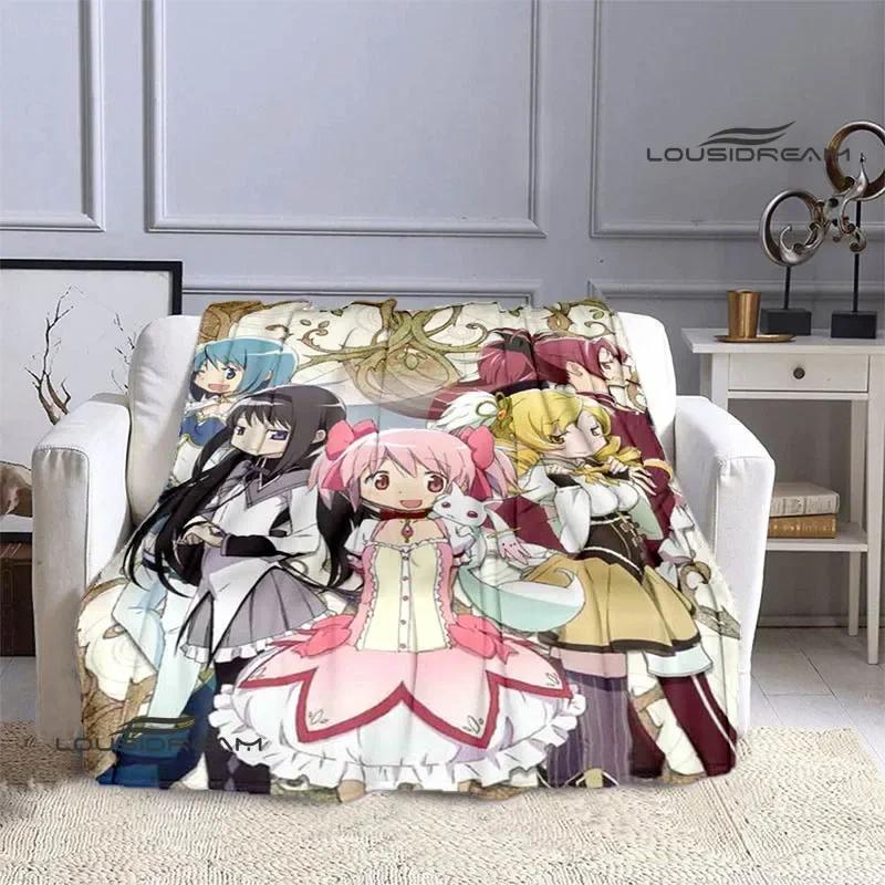 

Puella Magi Madoka Magica Cartoon printed blankets Flange Warm blanket picnic blanket Soft and comfortable blanket Birthday Gift 75x90cm