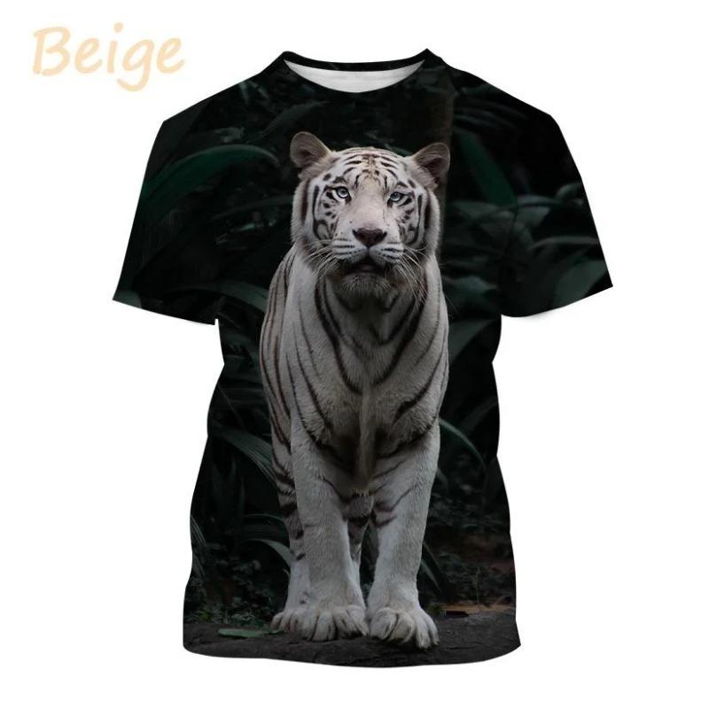 Hot Sale Personality Ferocious Tiger 3D Printing T-shirt Summer Unisex Fashion Funny Cool Hip Hop Animal Short Sleeve Shirt