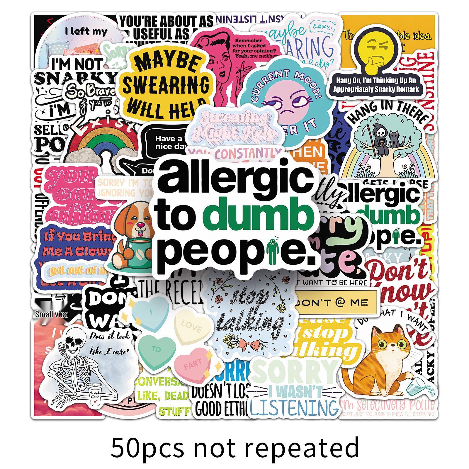 50 Snarky Meme Graffiti Stickers for Guitar, Laptop & DIY Decoration