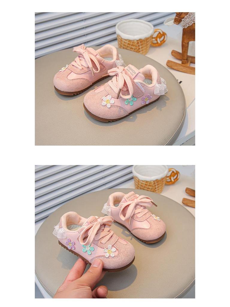 2026 Spring/Autumn Girls' Fashionable Sports Shoes - Soft Sole, Casual Toddler Sneakers, Baby Girls' German Training Shoes