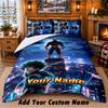 My Hero Academia Benutzerdefinierter Name 3-teiliges Bettwäsche-Set 1 Bettlaken 2 Kissenbezüge Schlafzimmer Heimdekoration