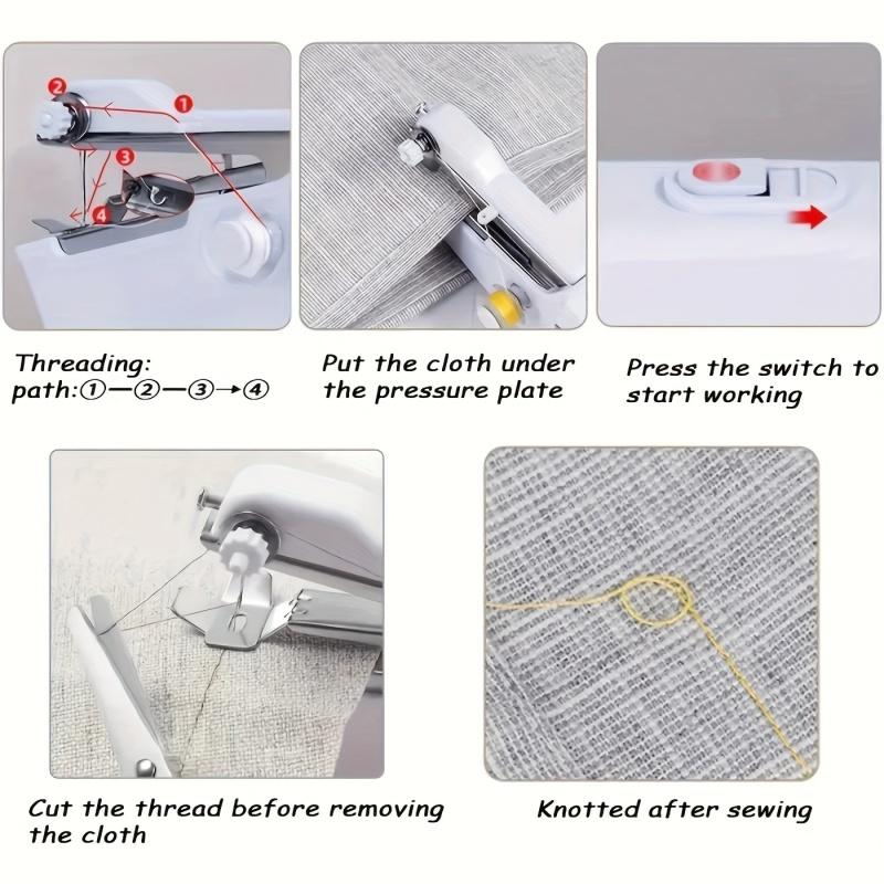 Portable Handheld Multifunctional Electric Sewing Machine Battery Powered Mini Sewing Machine for Home, Travel & DIY
