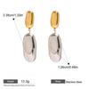 Korea Personality Geometric Ellipse Gold Color Matching Stainless Steel Dangle Earrings for Women Rings Jewelry Does Not Fade