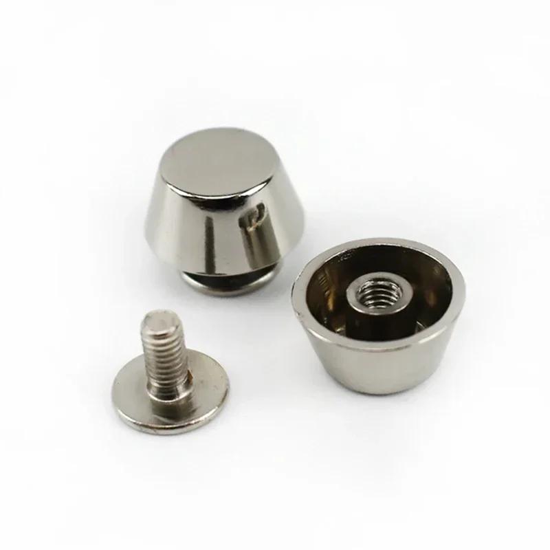 5/10/20Pcs Meetee Metal Nails Buckle Handbag Bottom Protecting Feet Bucket Shape Flat Studs Screw Rivets Bag Leather Accessories