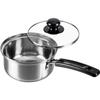 Wahei Freiz Stainless Steel Saucepan, 14cm, with Glass Lid, for Slow Simmering and Cooking (IH & Gas Compatible) - Cookware SRB-1391