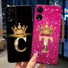 Beautiful Couple Phone Case For TCL 505 T509K T509A Bumper Black Silicone Shockproof Soft Casing Letter Crown Pattern Cover