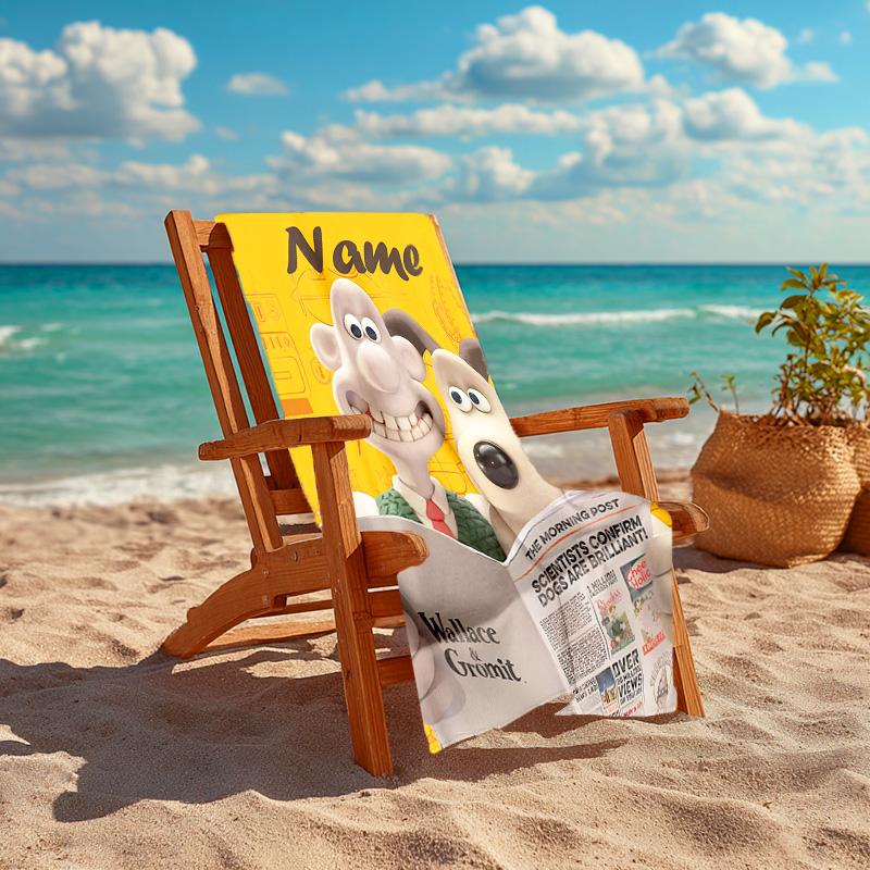 Personalized Customized Proof Beach Towel with Wallace and Gromit Pattern - Soft, Absorbent,quick-drying,perfect Swimming,camping&bathing