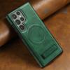 Suitable for Samsung S24 Ultra Mobile Phone Case S23Plus Invisible Bracket S22 Magnetic Magsafe Anti Fall Leather Case