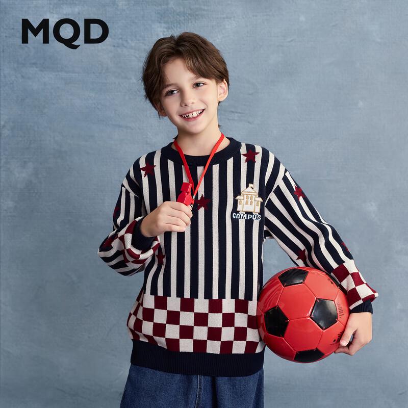 MQD Boys  Striped Checkered Knit Sweater 110cm