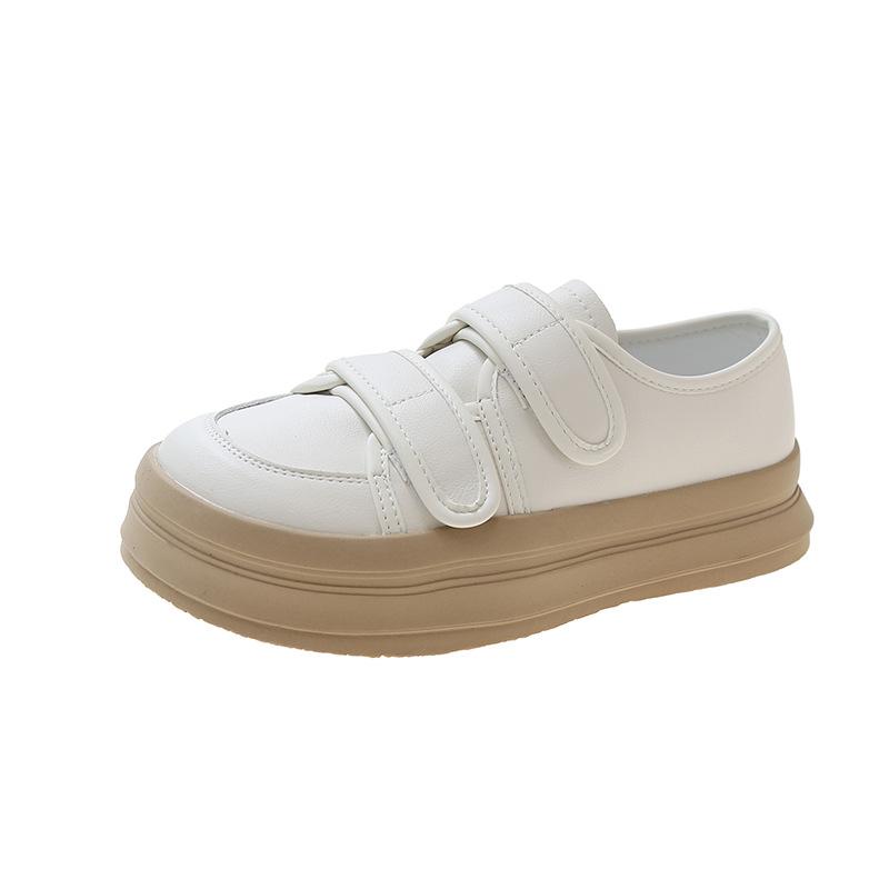Fashion Spring and Autumn New Fashionable and Comfortable Thick Bottom Velcro White Casual Shoes