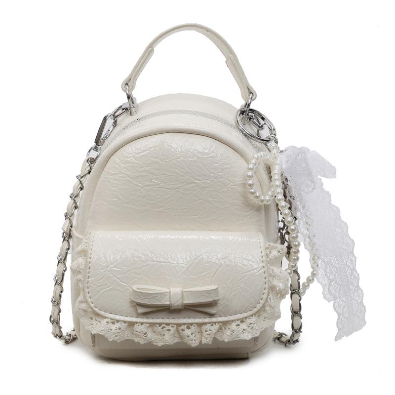 Korean sweet and cute backpack women's 2025 new fashion love lace backpack college style handbag
