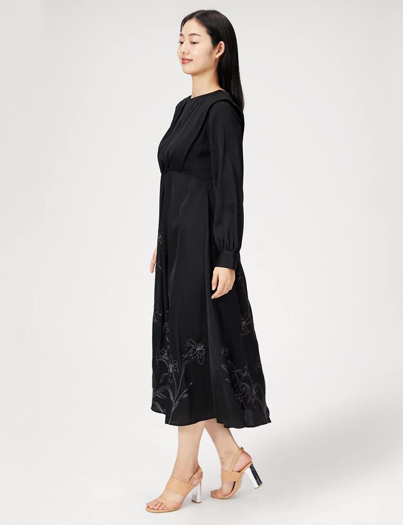 Embroidered Long Dress LWFO215061 BLK F [Lily Brown] Women's