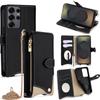 For Samsung Galaxy S25 Ultra Wallet Case Fishtail Design Leather Phone Cover with Mirror/Stand/Strap