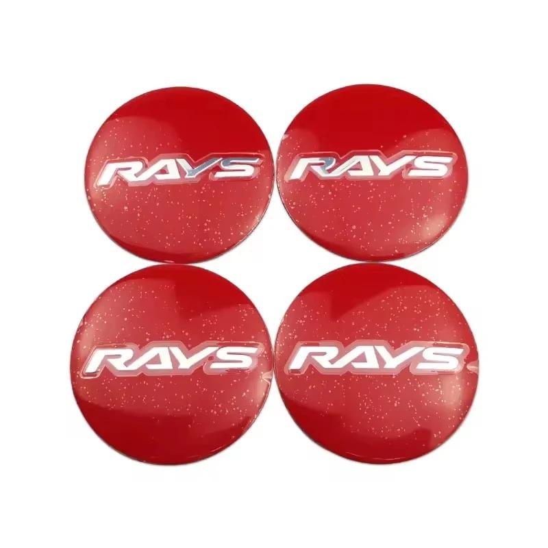 High Quality 4PCS 56mm 60mm RAYS Emblem Universal Car Wheel Center Caps Sticker Dustproof Hub Covers Auto Exterior Accessories