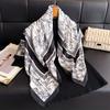 Luxury Floral Twill Print Square Scarf Women Soft Satin Kerchief Hairband Neckerchief Head Hijab Lady Headband Foulard