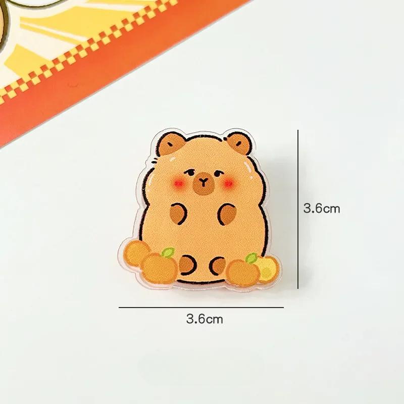 1 STÜCK Neuer Trend Niedlicher Cartoon Capybara Acrylclip Kreative Studententest Büroklammer Snack-Verschlussklammer Bürodokument Pillenbinder