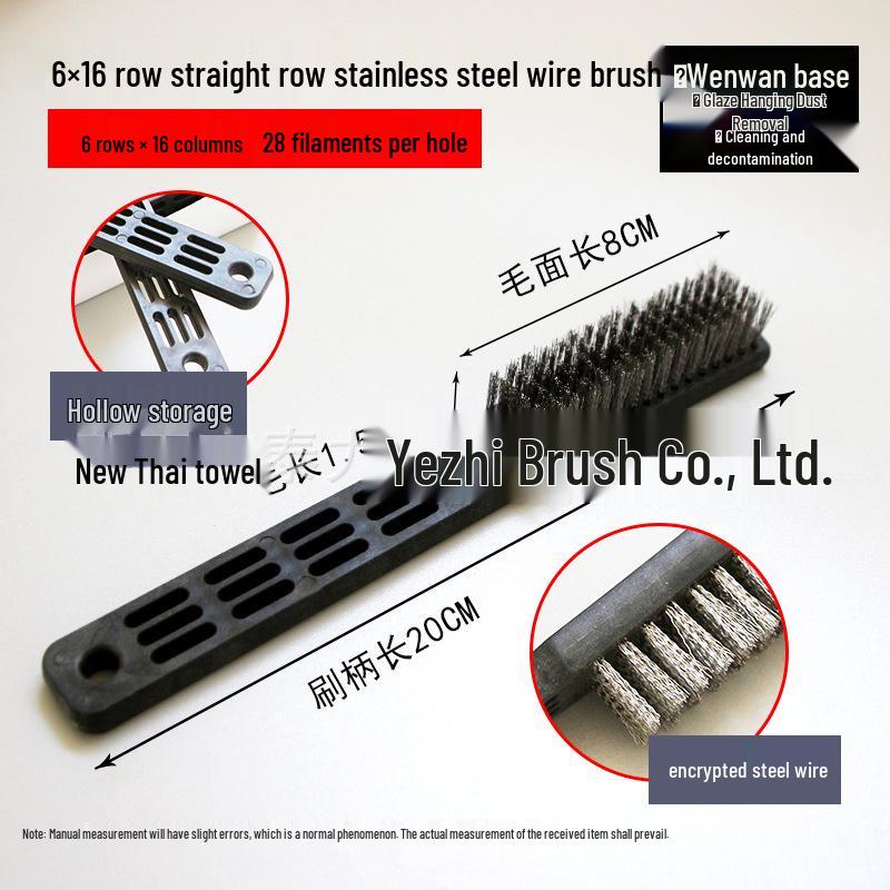 Stainless Steel & Copper Wire Brush for Rust Removal and Kitchen Cleaning